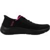 Skechers Womens Go Walk Flex Hands Free Slip-ins-Grand Entry Sneaker(Black/Hot Pink)