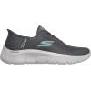 Skechers Womens Go Walk Flex Hands Free Slip-ins-Grand Entry Sneaker(Charcoal/Turquoise)