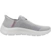 Skechers Womens Go Walk Flex Hands Free Slip-ins-Grand Entry Sneaker(Grey/Pink)