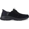 Skechers Womens Hillcrest – Sunapee Hands Free Slip-ins(Black Suede Lycra Trim)