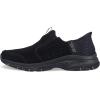 Skechers Womens Hillcrest – Sunapee Hands Free Slip-ins(Black Suede Lycra Trim)