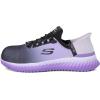 Skechers Womens Slip-ins Work: Tilido – Ombray Women’s Slip Resistant Bungee Sneakers(Black/Purple)