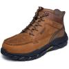 Skechers Men’s Moc Hands Free Slip Ins Santoro Leather Nano Safety Toe Industrial Boot(Brown)