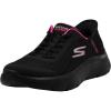 Skechers Womens Go Walk Flex Hands Free Slip-ins-Grand Entry Sneaker(Black/Hot Pink)