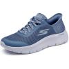Skechers Womens Go Walk Flex Hands Free Slip-ins-Grand Entry Sneaker(Blue)