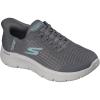 Skechers Womens Go Walk Flex Hands Free Slip-ins-Grand Entry Sneaker(Charcoal/Turquoise)