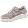 Skechers Womens Go Walk Flex Hands Free Slip-ins-Grand Entry Sneaker(Taupe)