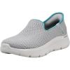 Skechers Womens Women’s Hands Free Slip-ins Go Walk Flex-relishSneaker(Grey/Light Blue)