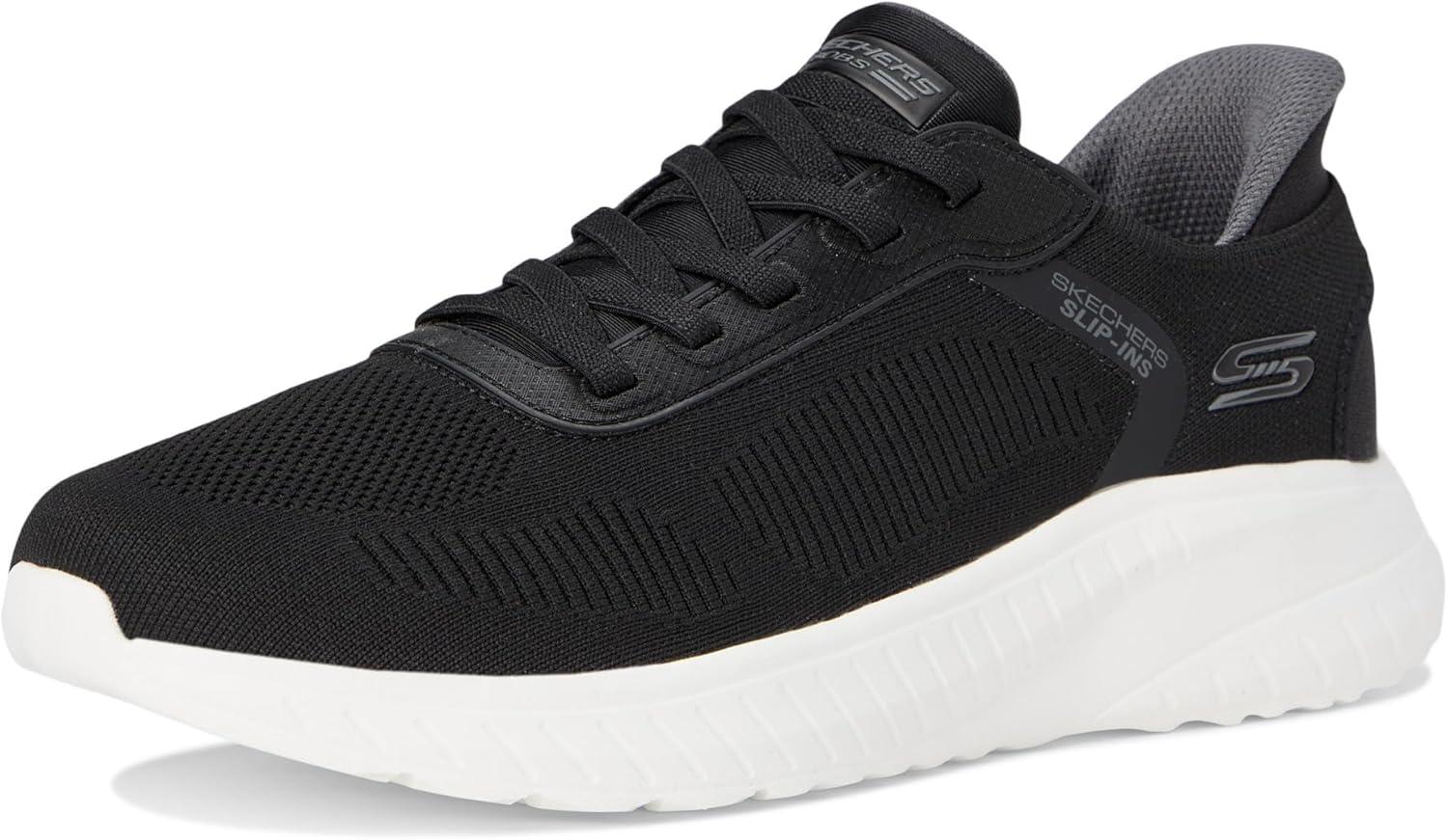 imageSkechers Mens Hands Free Slipins Squad Chaos Solid StepBlackWhite