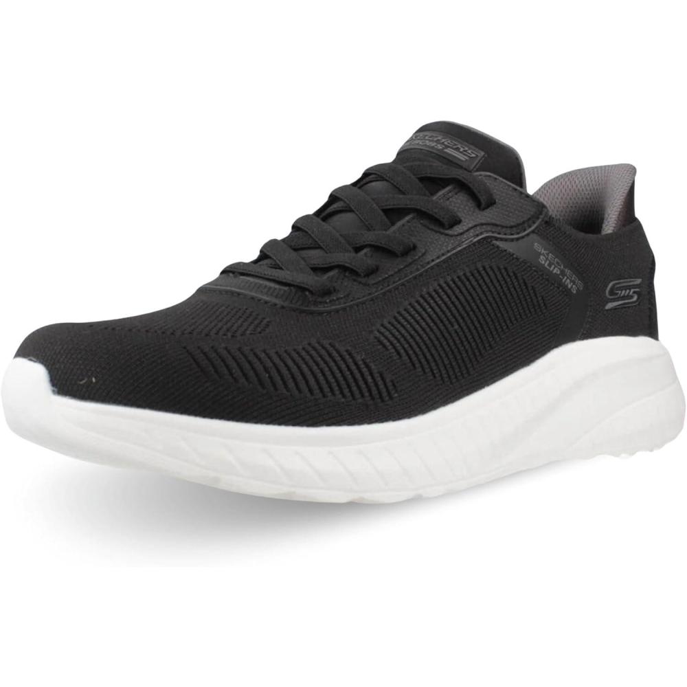 imageSkechers Mens Hands Free Slipins Squad Chaos  Solid StepBlackWhite