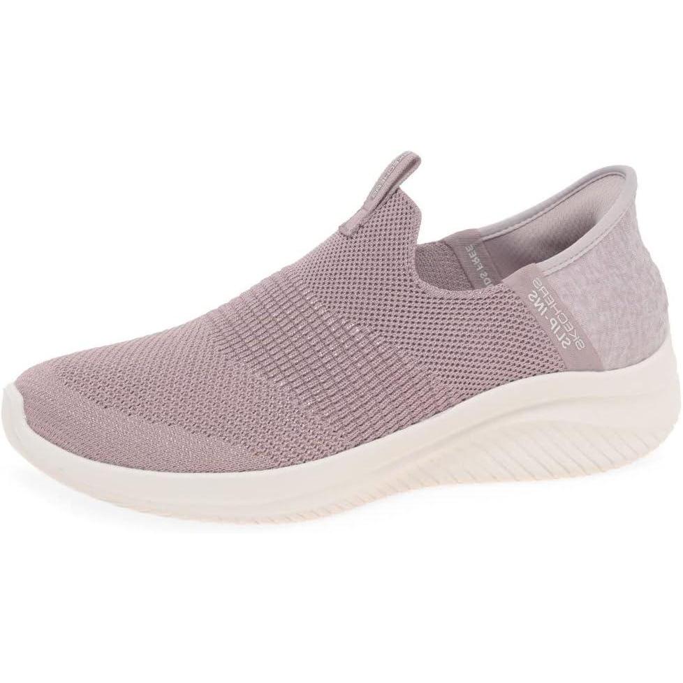 imageSkechers Womens Hands Free Slip Ins Ultra Flex 30 Smooth Step SneakerMauve Knit Jersey Trim
