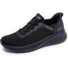 Skechers Men’s Bobs Squad Chaos Hands Free Slip-ins Sneakers(Black/Black)