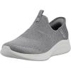 Skechers Women’s Hands Free Slip Ins Ultra Flex 3.0 Smooth Step Sneaker(Light Grey)