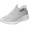 Skechers Women’s Hands Free Slip Ins Ultra Flex 3.0 Smooth Step Sneaker(Light Grey Knit Jersey Trim)
